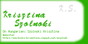 krisztina szolnoki business card